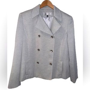 Travis Ayers 2 Piece Skirt Set Gray & White Tweed Size 16